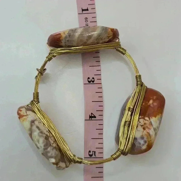 Bourbon and Boweties The Kylie Bangle Bracelet in agate large size - Picture 6 of 6